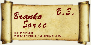 Branko Šorić vizit kartica
